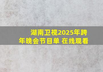 湖南卫视2025年跨年晚会节目单 在线观看